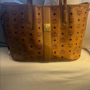 MCM Cognac Visetos Tote Bag(Medium)